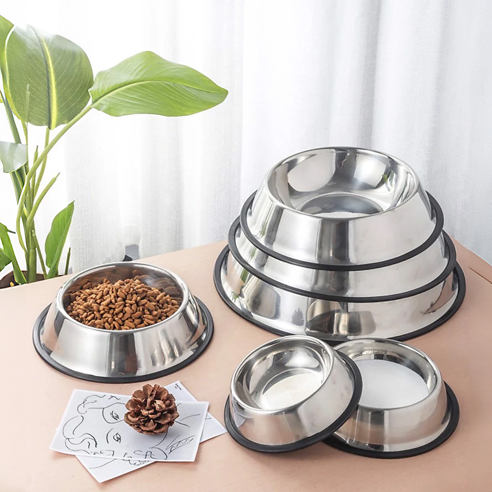 [HOÀN TIỀN 10%]Bát inox chống trượt cho chó mèo Full Size - CutePets