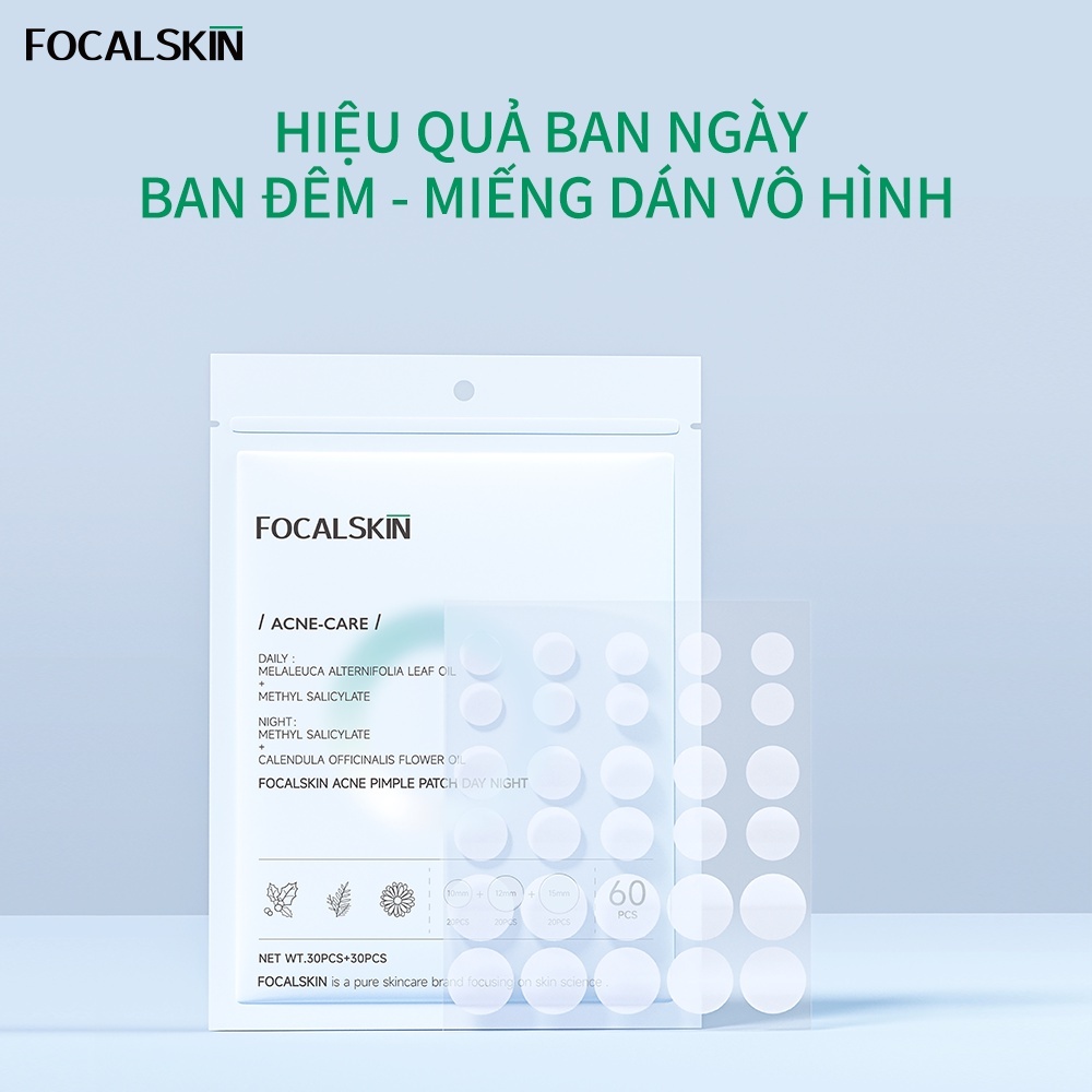 Miếng dán mụn Focalskin Acne Pimple Patch Day Night (60 miếng)