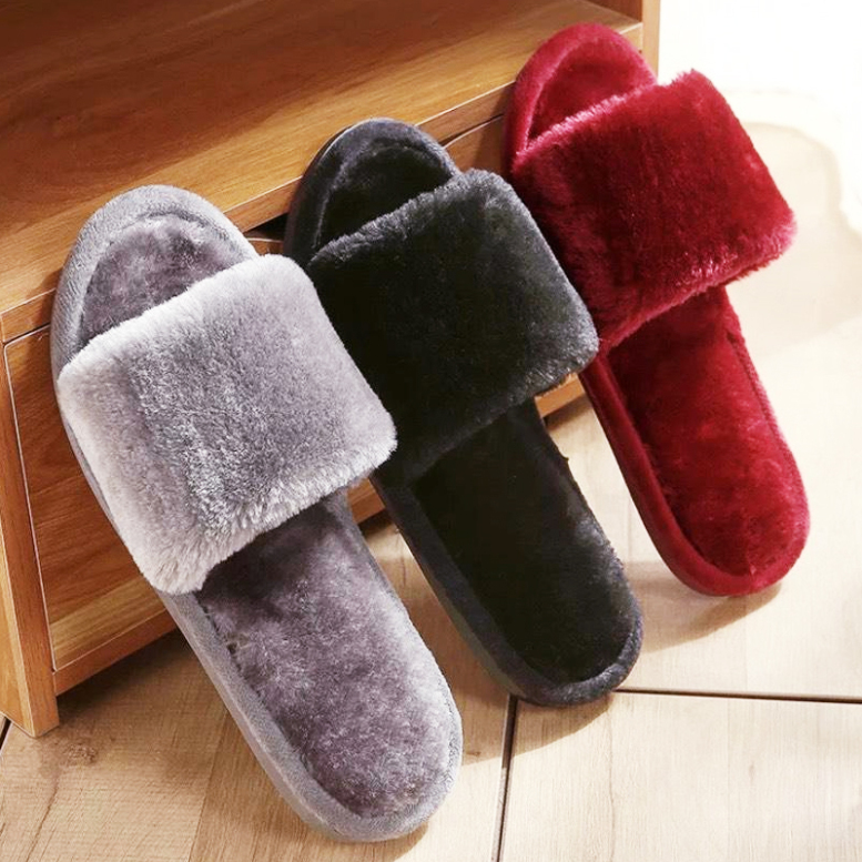 HÌNH THẬT - Dép lông bông plush , dép đi trong nhà lông mềm mại có đế cao su chống trơn trượt , dép lông mang trong nhà bằng nhung siêu xinh , dép bông đi trong nhà , dép mang đi trong nhà chống hôi chân giá rẻ