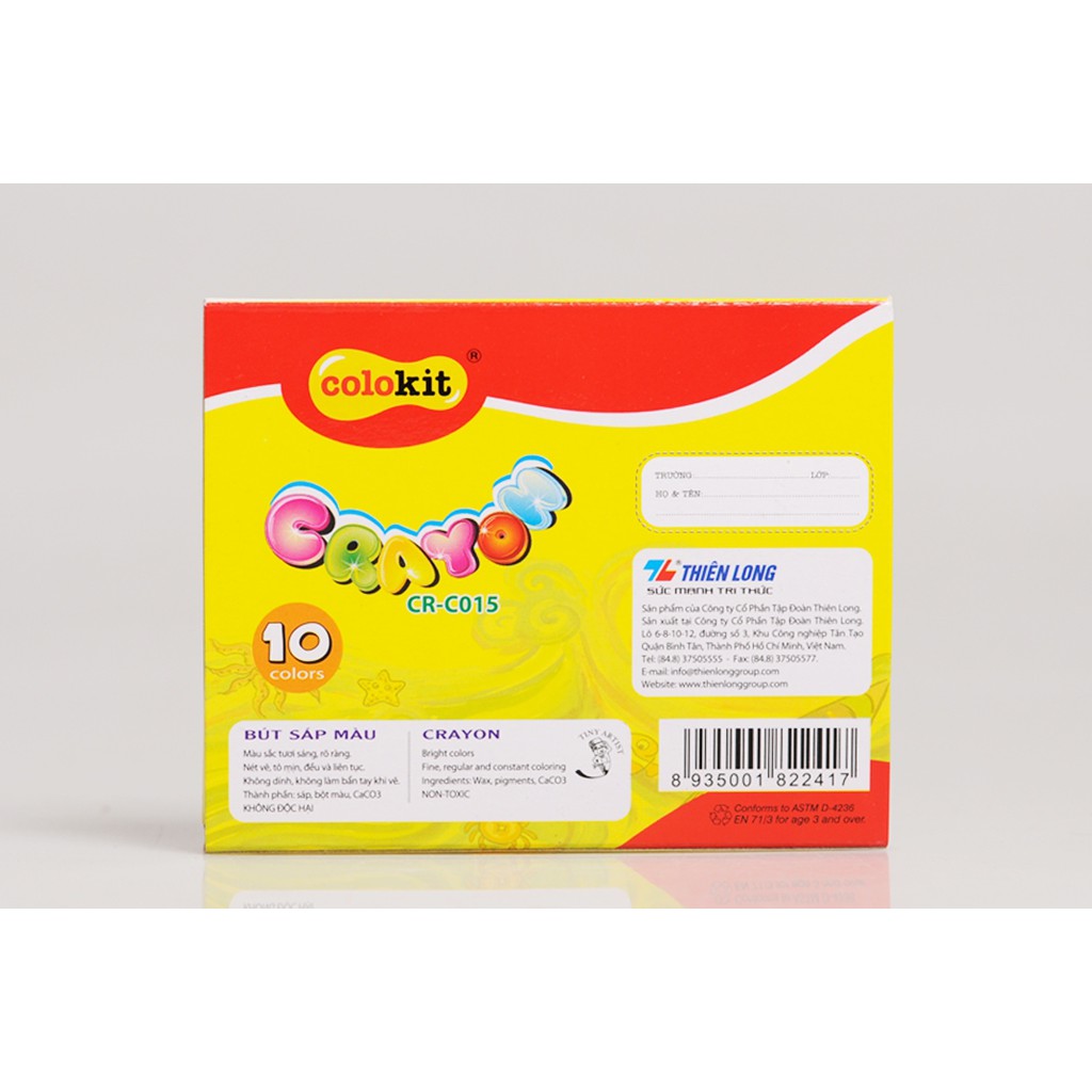 Hộp Sáp Thiên Long 10 Màu Colokit Crc015