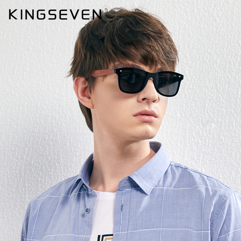 KINGSEVEN Tự Nhiên Gỗ Kính Mát Nam Phân Cực Thời Trang Kính Mặt Trời