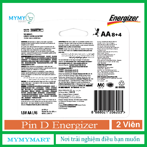 [HCM]PIn AA energizer E91 BP8+4 (Vỉ 12 Viên)