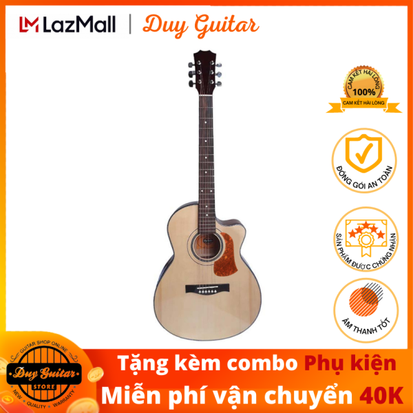 Đàn guitar acoustic DGAG-07T âm thanh tốt, cần đàn thẳng có ty, action thấp êm tay, tặng combo phụ kiện dành cho bạn mới tập Duy Guitar