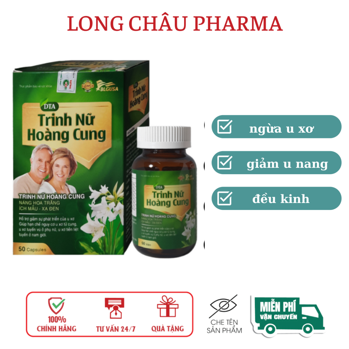 Viên uống trinh nữ hoàng cung blgusa hộp 50 viên