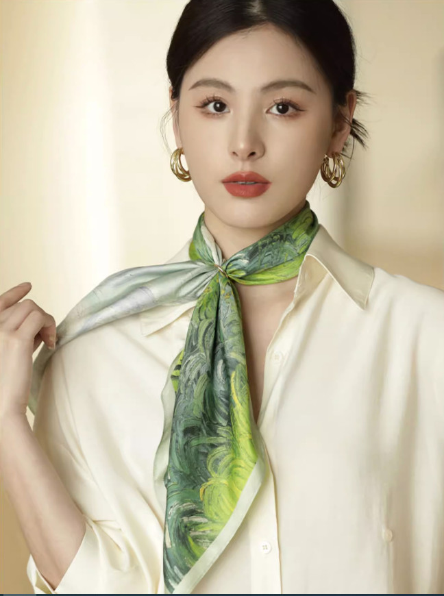 Khăn lụa vuông chất đẹp hàn quốc cao cấp 70x70cm - Khăn bandana lụa ThyThy băng đô,cột túi