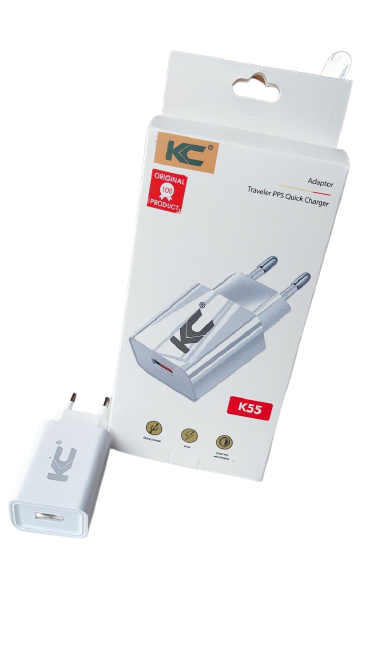 CỦ SẠC KC K55 - sạc nhanh 5V-2A- Full Box Bảo Hành 12 Tháng