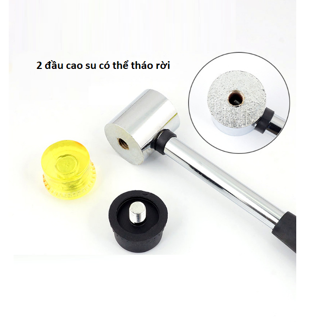 Búa 2 đầu cao su, đầu lớn, dụng cụ làm da handmade