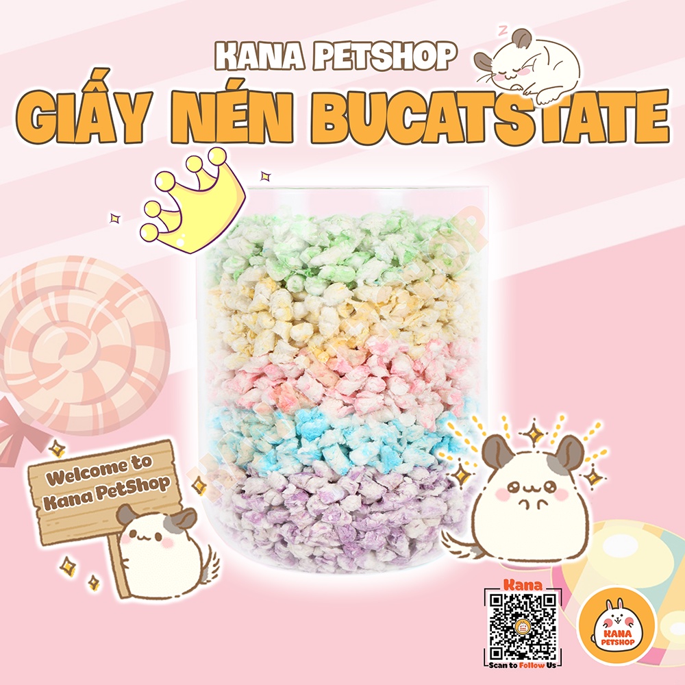Giấy lót Hamster 🐹FREESHIP🐹 Giấy Nén Bucatstate 100G Cho Hamster, Sóc, Nhím ....