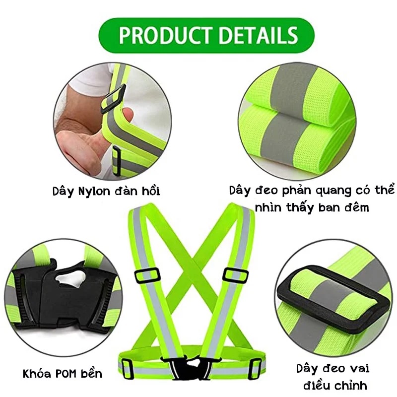 Áo Dây Phản Quang Thun Đi Phượt