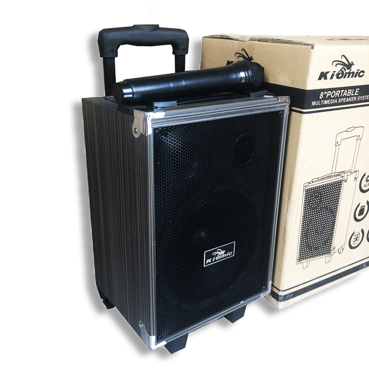 Loa kéo di động bluetooth Karaoke Q8 KIOMIC - Tặng Micro không dây, hát siêu hay âm thanh cực đỉnh