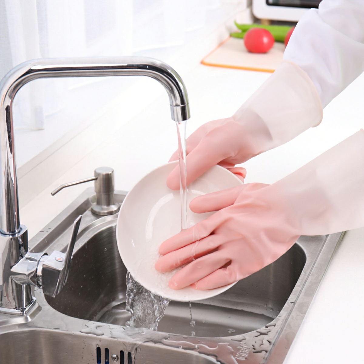 Super tough rubber gloves for washing dishes and laundry, odorless and convenient