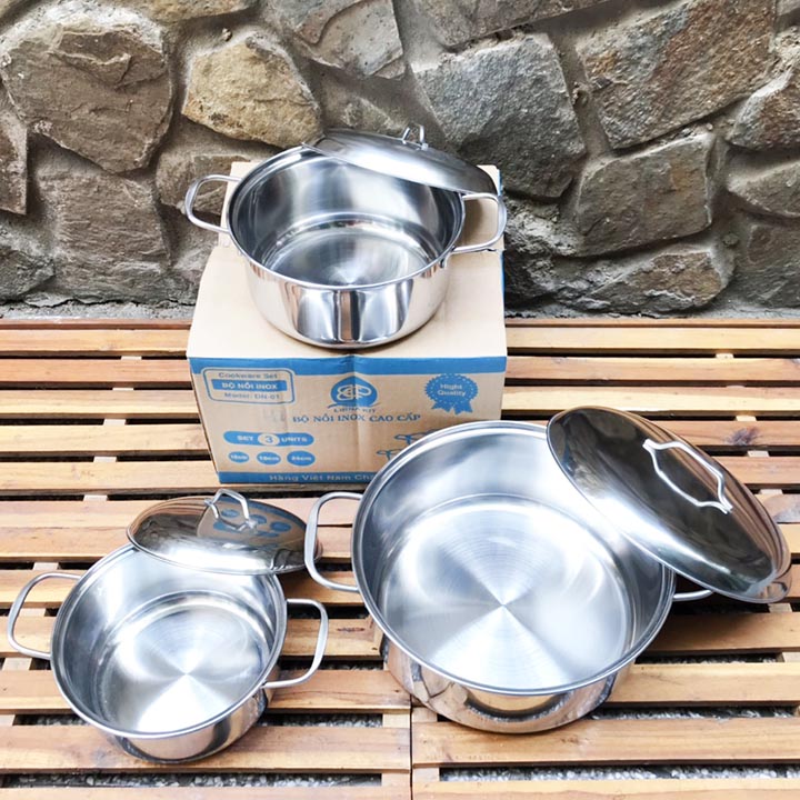 [HCM]Bộ 3 nồi inox ESHOP 24H