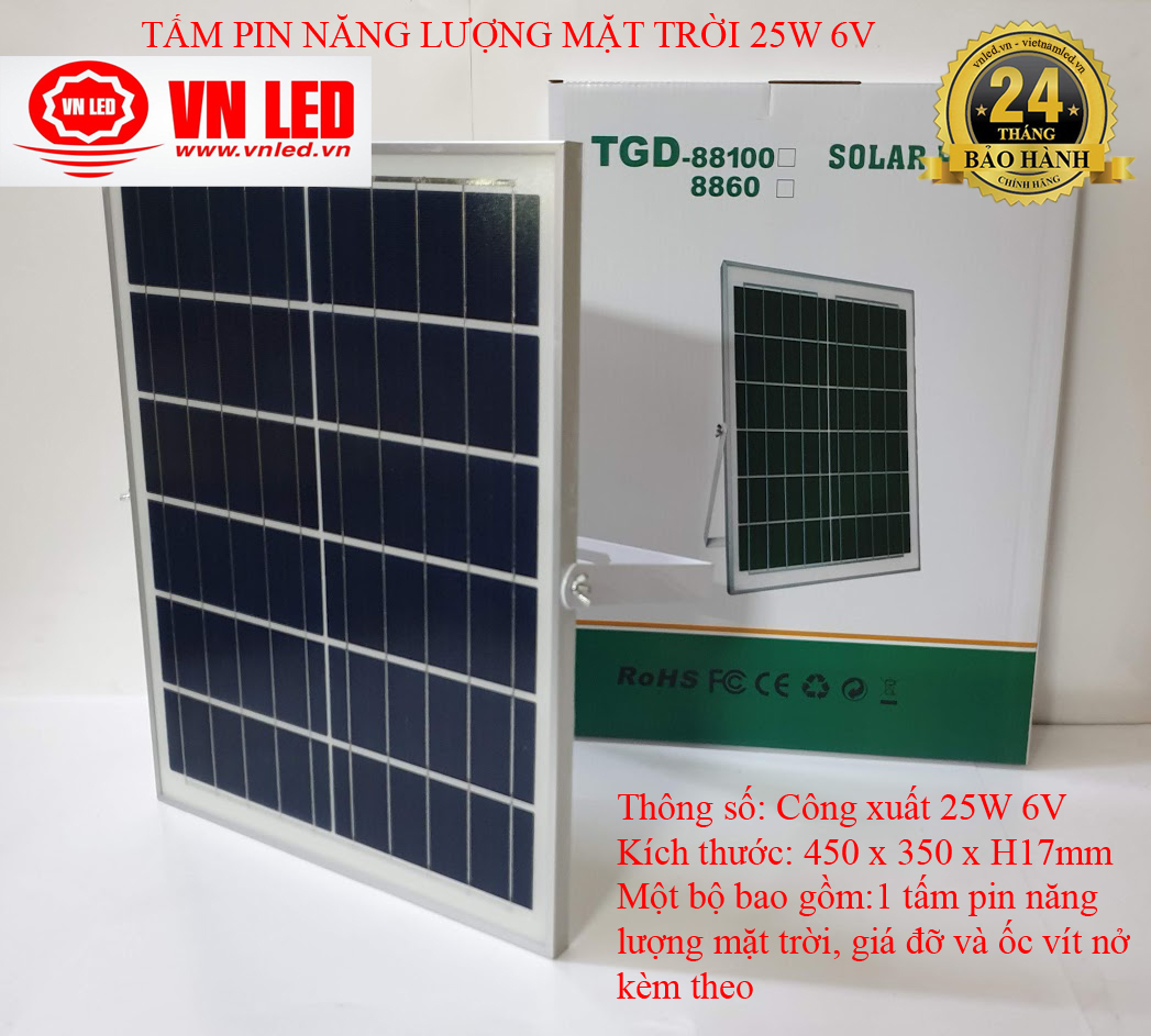 Tấm pin năng lượng mặt trời 20w 6v - 25w 6v