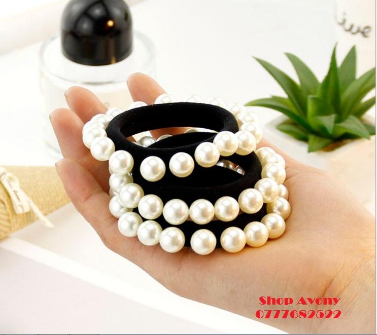 [HCM]Cột tóc đính ngọc trai style Hàn Quốc