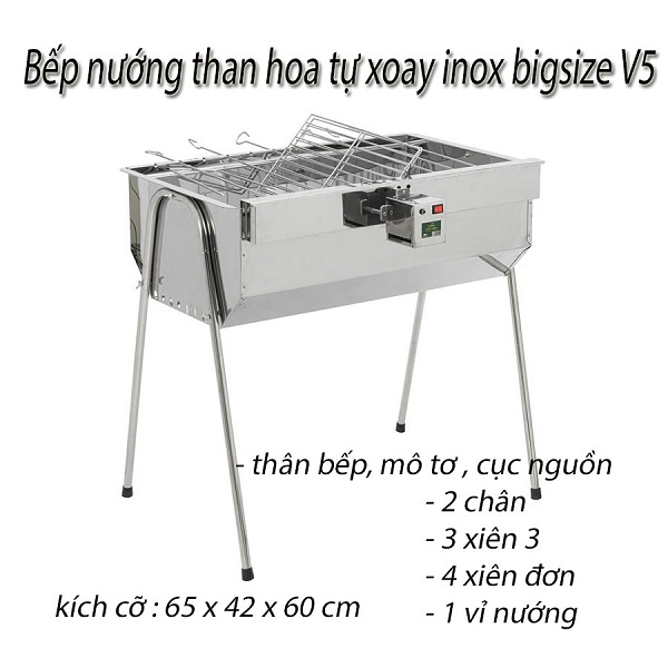 Bếp nướng than hoa tự xoay V5M