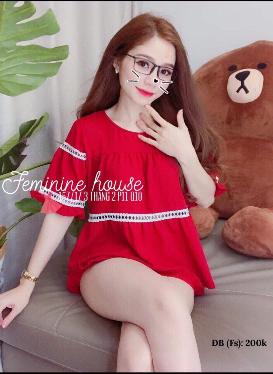 [HCM]sét bộ đồ phi lụa phối ren cực hót bao đẹp 4 màu y hình TT 0619