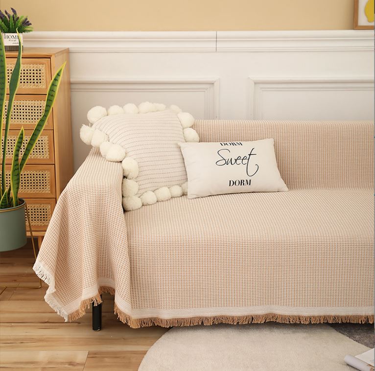 Z01_Phủ sofa/Thảm trải sofa/Thảm trải sàn vải Sợi Cotton & Lanh Morandi