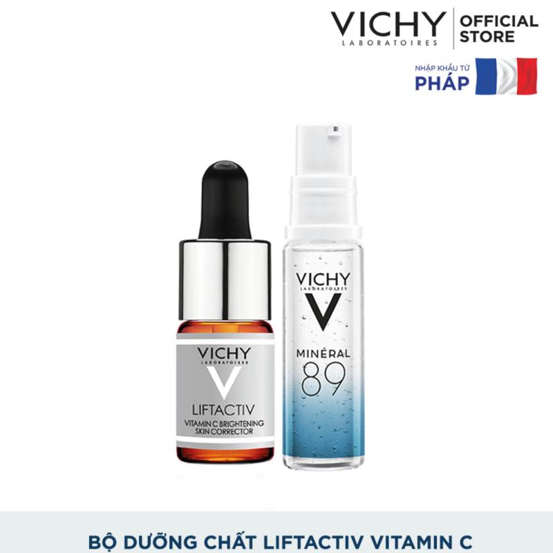 Bộ Dưỡng chất (serum) 15% Vitamin C nguyên chất giúp làm sáng và cải thiện làn da lão hóa Vichy Lifactiv Vitamin C và Dưỡng chất Mineral 89 cao cấp