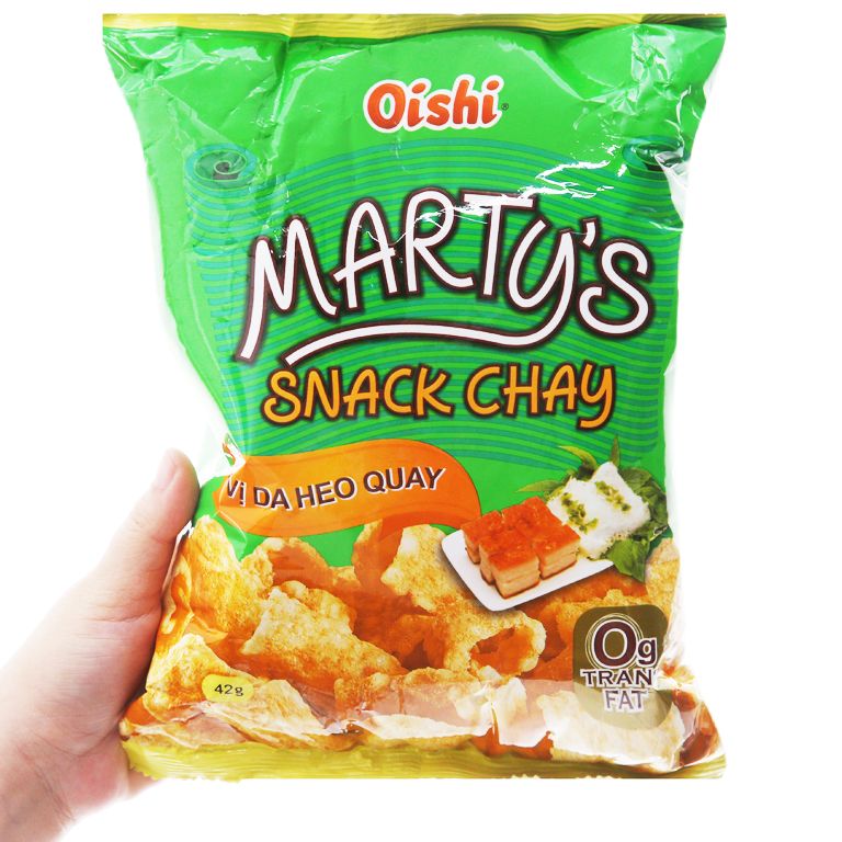 [Oishi] Snack Chay vị da heo quay 14g/35g (10 gói) - 73g (5 gói)