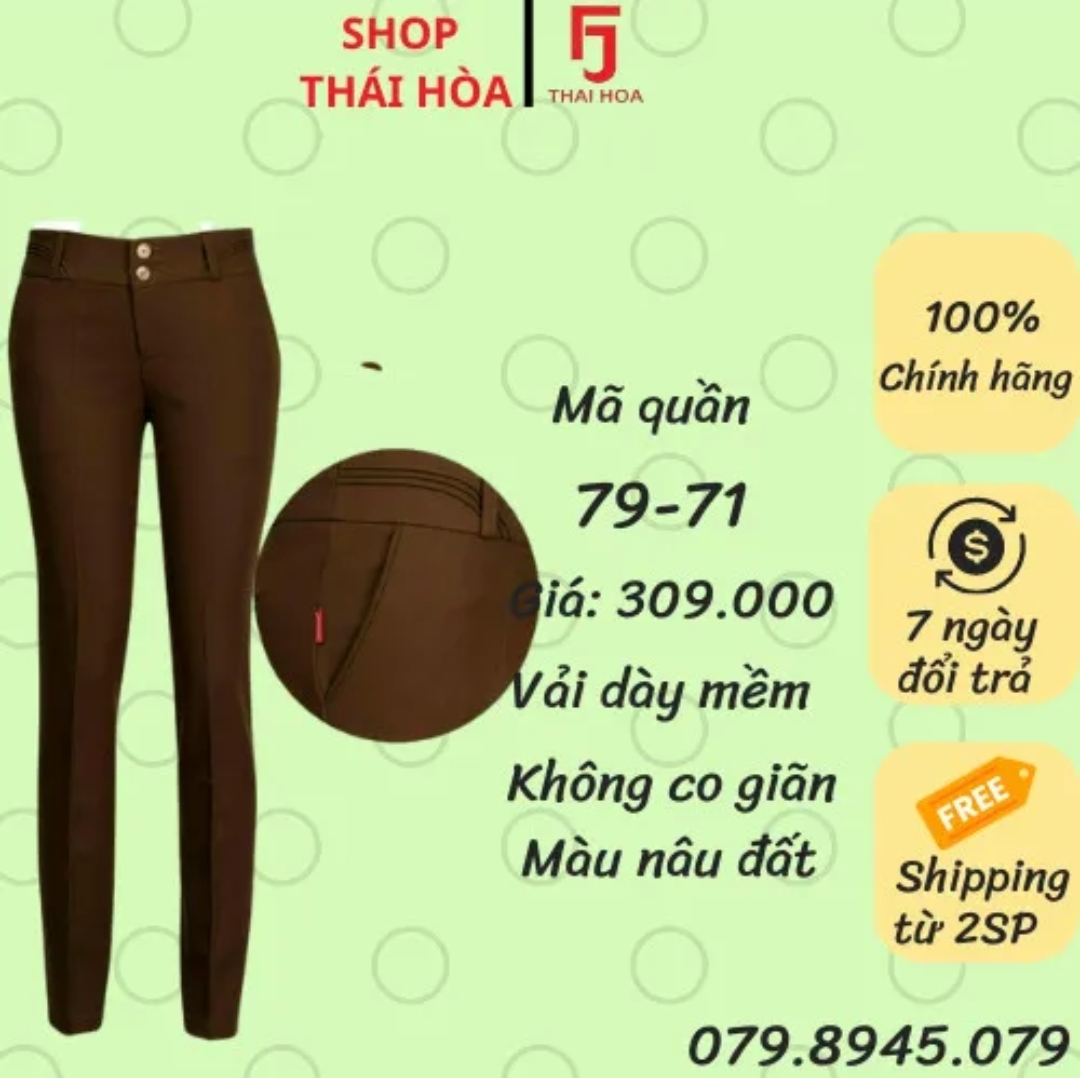 Quần tây Thái Hòa vải dày form chuẩn 79-17