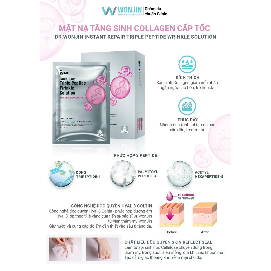 Mặt Nạ Giấy Wonjin Hàn Quốc 30g