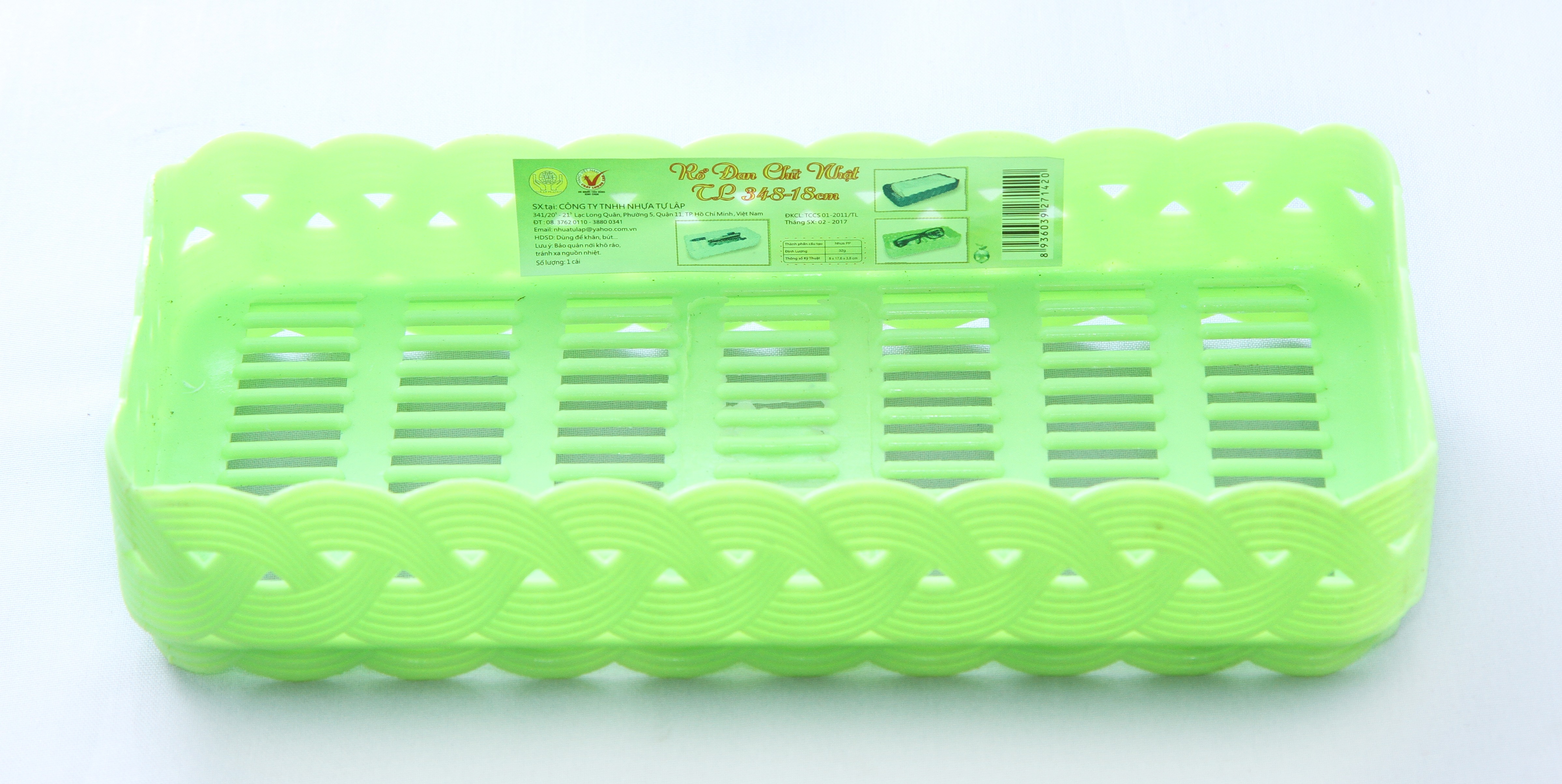 Rổ đựng nhựa đan chữ nhật TỰ LẬP TL348 - 18CM