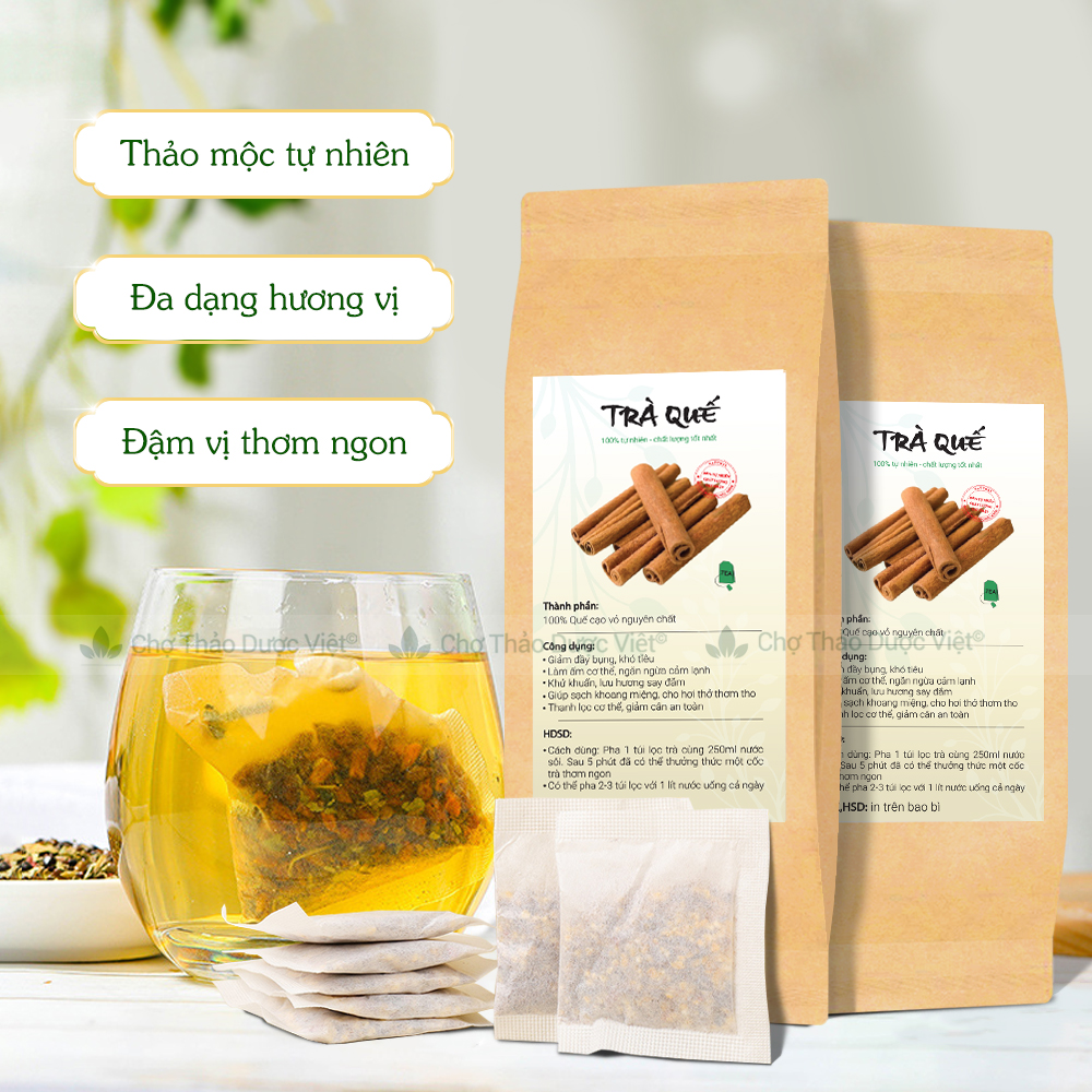 Trà quế túi lọc (Giải cảm, giữ ấm cơ thể,kiểm soát cân nặng) - Chợ Thảo Dược Việt