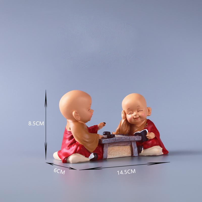 [HCM]Tượng Chú Tiểu Đánh Cờ Áo Choàng Đỏ