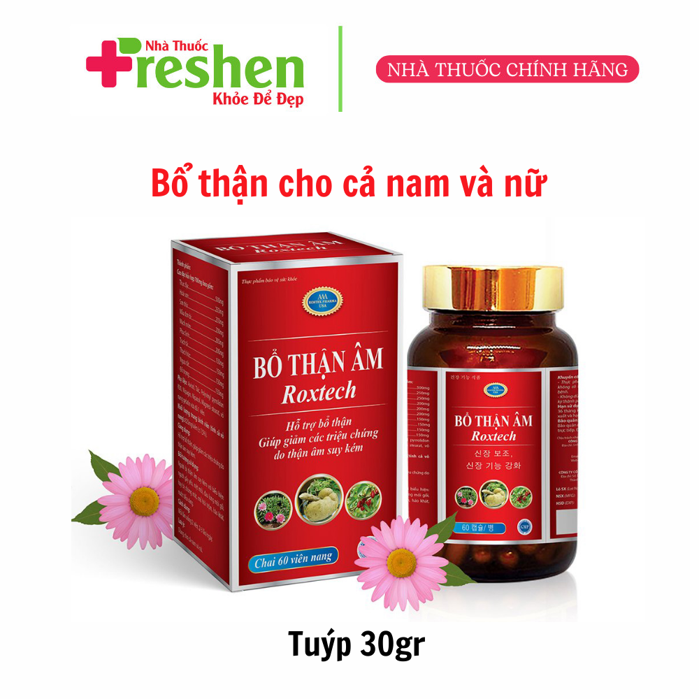 Bổ Thận Âm Roxtech giảm triệu chứng do thận âm suy kém ở nam và nữ - 30 viên
