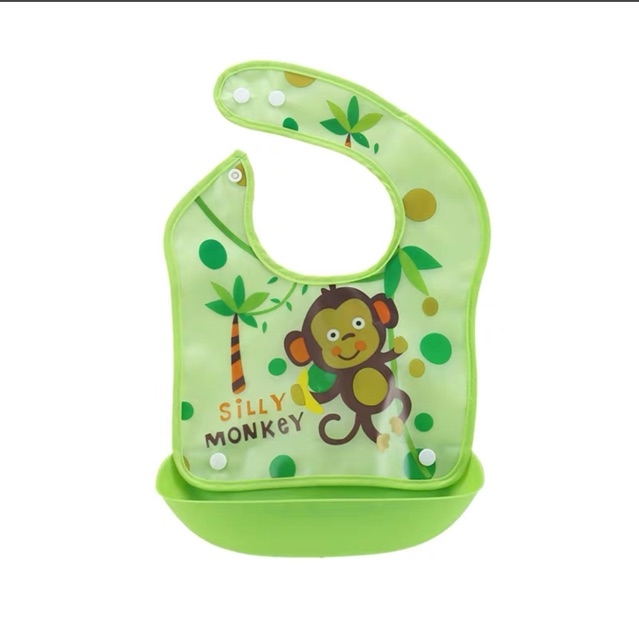 Yếm máng nhựa silicone cao cấp túi zip