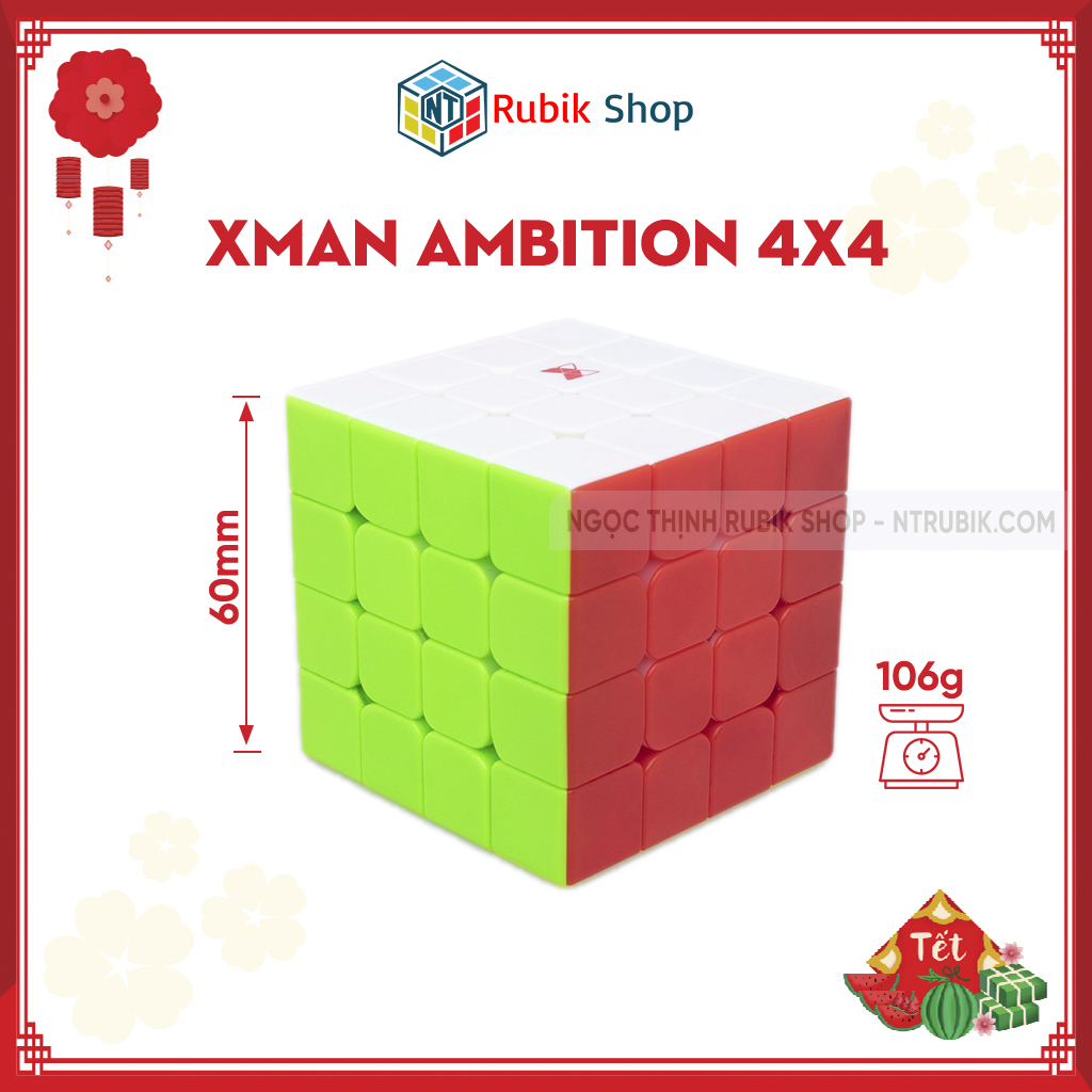 [Hoàn tiền 10%][Siêu phẩm] Rubik 4x4x4 QiYi Xman Ambition M stickerless (Có Nam Châm)