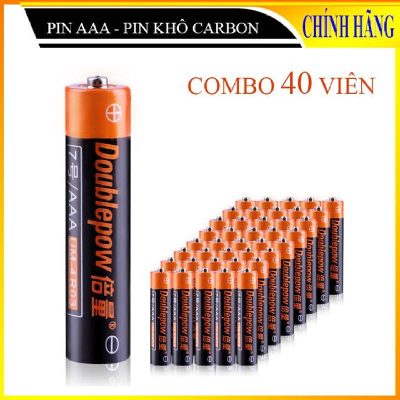 Combo 40 viên Pin tiểu khô carbon DoublePow, pin 1,5V (chọn pin tiểu AA và pin đũa AAA)