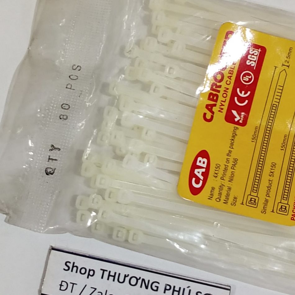 Dây rút nhựa dài 15Cm (Kích thước Rộng X Dài: 4mm X 150mm)