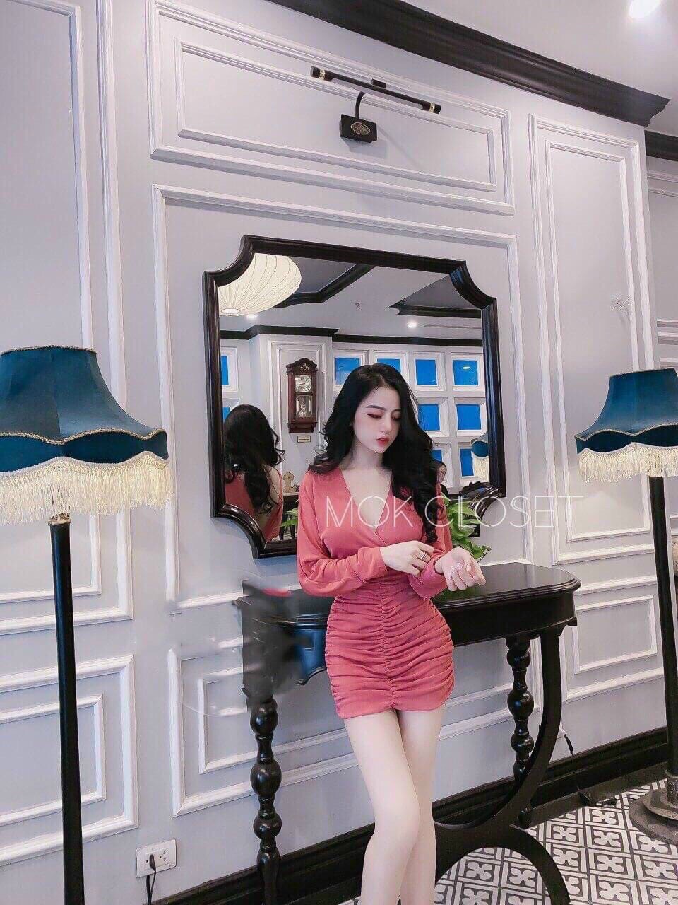 [HCM-CHUYÊN SỈ & LẺ THỜI TRANG] ĐẦM CỔ CHÉO NHÚN BODY THỜI TRANG XINH XẮN