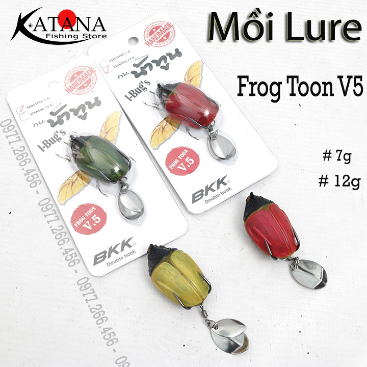 Mồi câu lure frog toon - thế hệ mới v5 - bọ cánh cứng 7g 12g