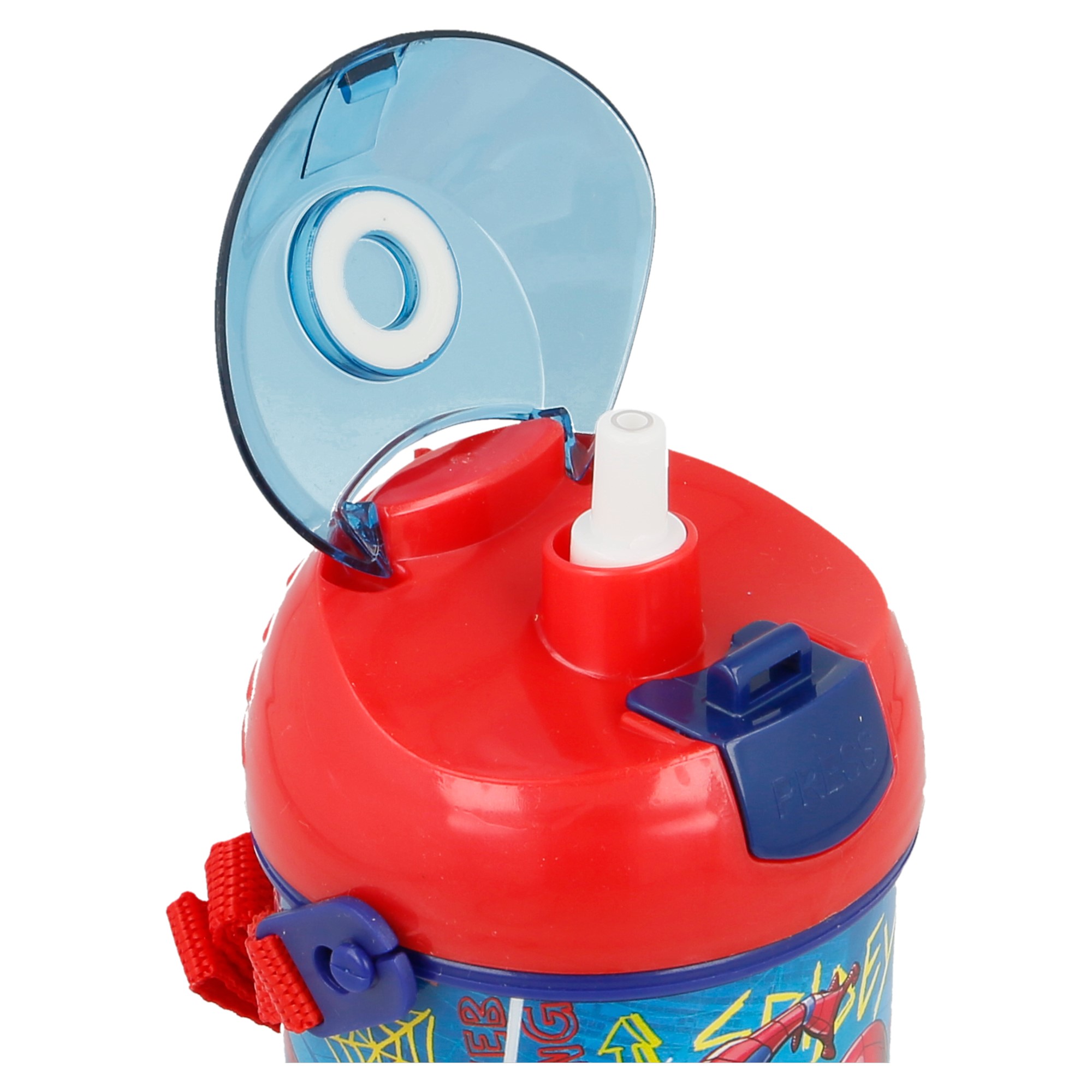 Bình nước học sinh dây đeo bebé - Spiderman Graffiti 450ML