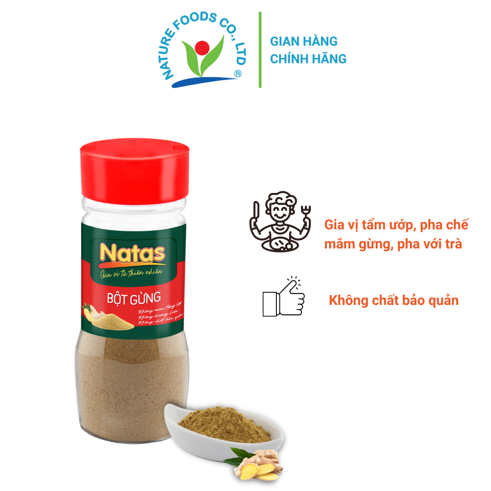 BỘT GỪNG NATAS gia vị tiện dụng (hũ 40g)