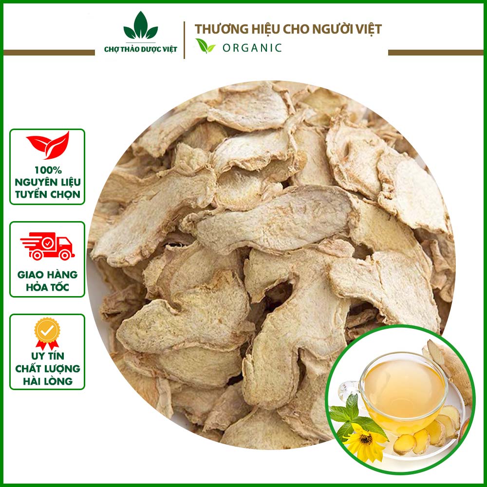 Gừng khô thái lát 100g, can khương, cay, thơm, pha trà, xông hơi, tốt cho sức khỏe