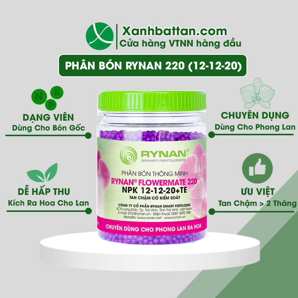 Phân Tan Chậm Cho Lan Rynan Flowermate 220 Dạng Thông Minh