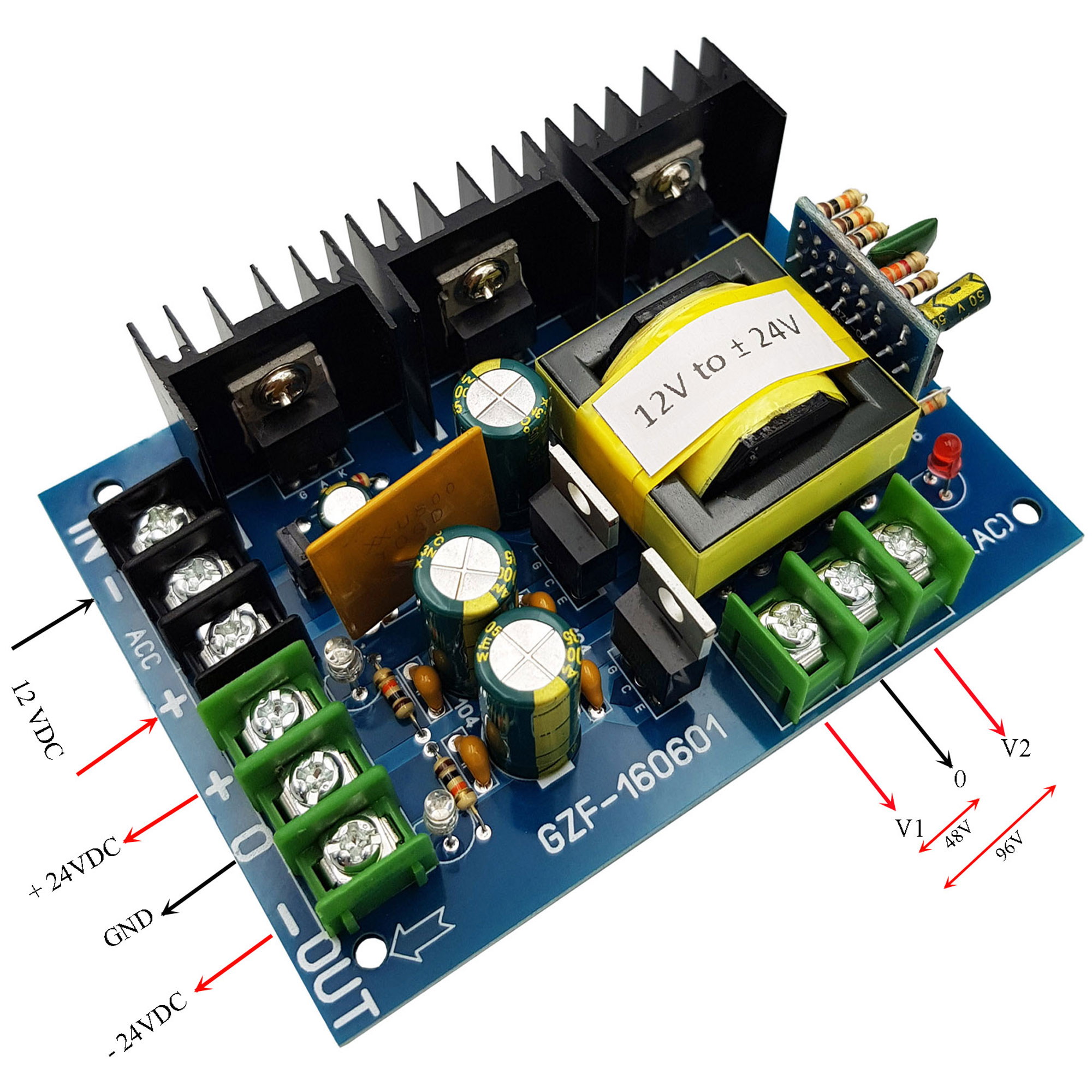 Module chuyển đổi 12VDC-24VDC ra nguồn đôi 12V-24V