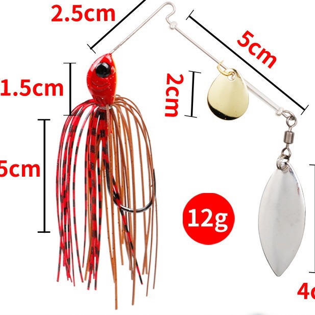 Mồi giả spinner bait 12gr và 18gr chuyên lure lóc