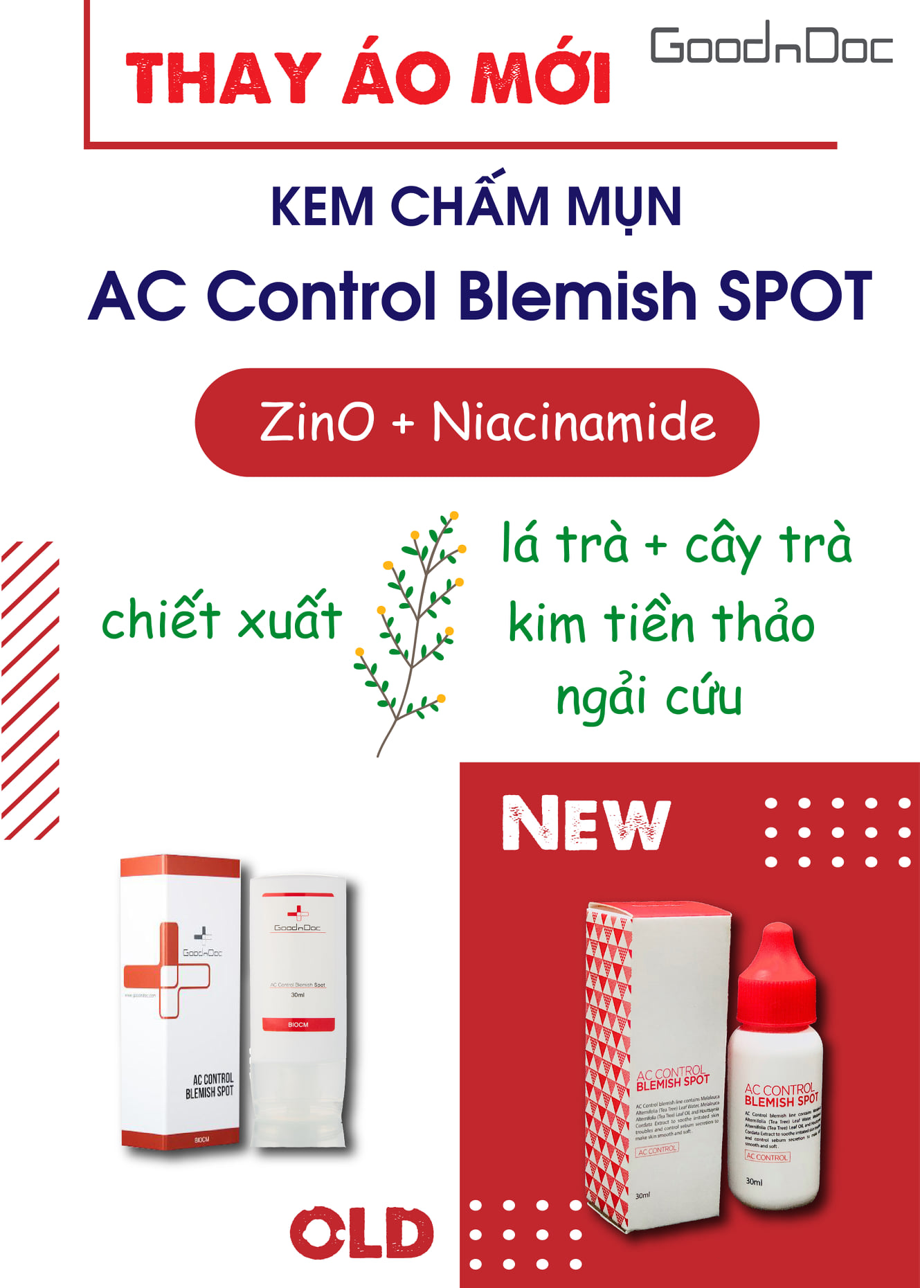 [HÀNG NHẬP KHẨU] Kem Chấm Mụn GOODNDOC AC Control Blemish Spot