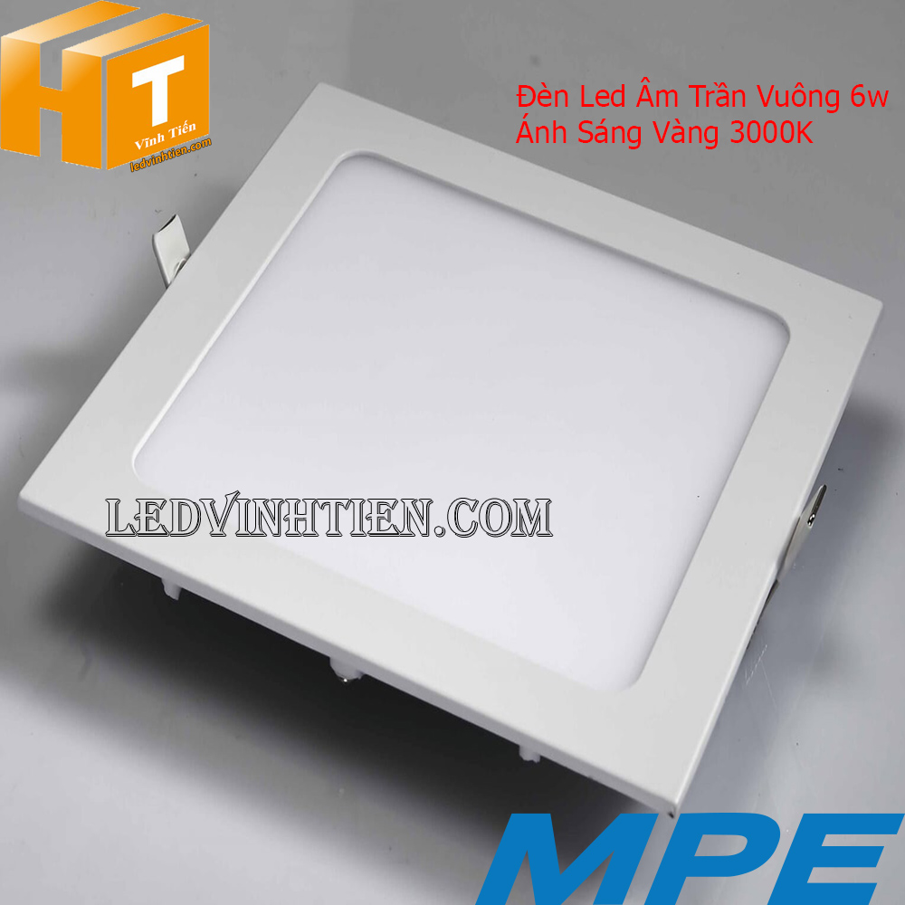 Đèn LED âm trần vuông 6w, 9w, 12w, 15w, 18w, 24w MPE ánh sáng trắng, vàng