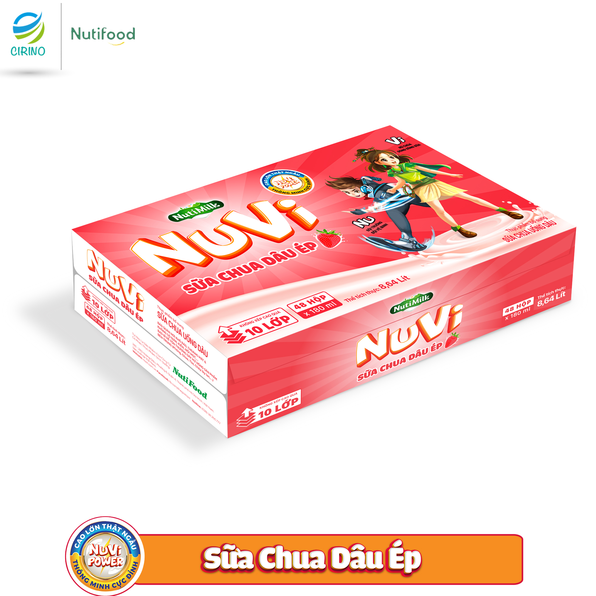 Nuvi 48 boxes cacao barley milk drink/strawberry yogurt/Orange Fruit Milk/grape fruit milk 110/ 180ml-nutifood-Yoosoo