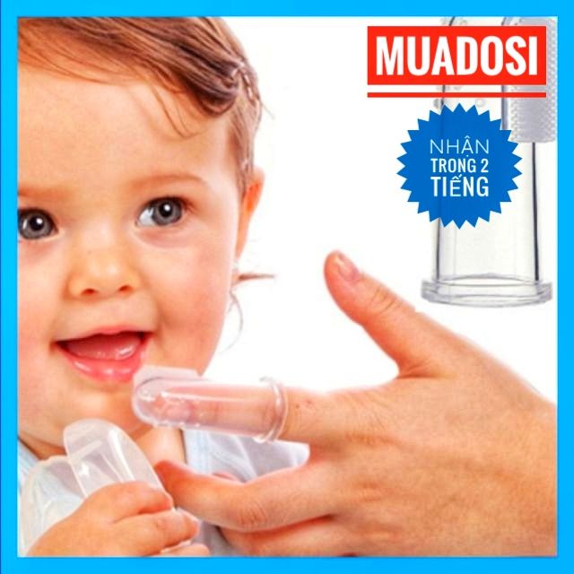 Hcm - bàn chải đánh răng xỏ ngón rơ lưỡi cho bé