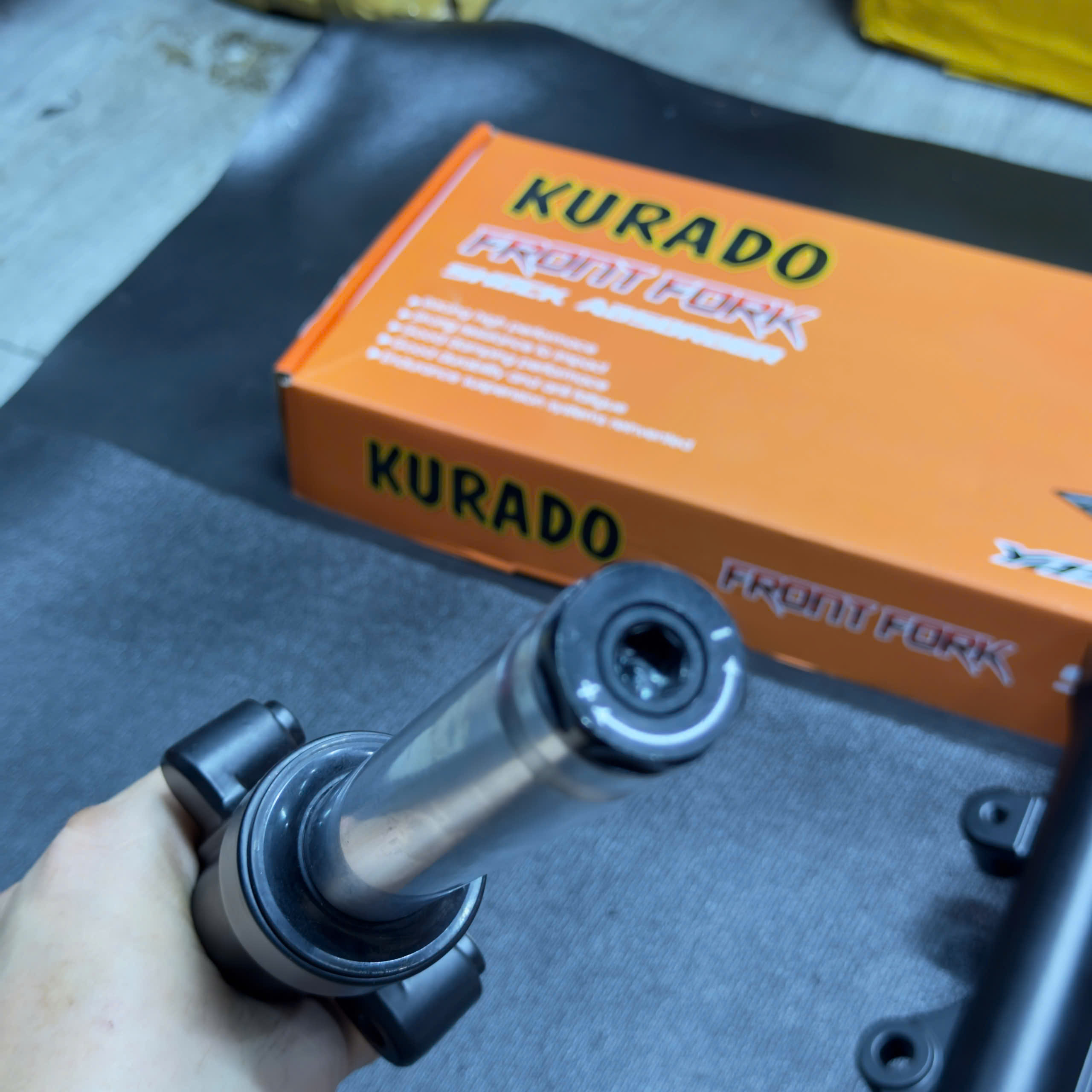 Genuine Kurado Exciter 150/155 Front Fork, 3-Position Lowering, 12-Position Adjustment, Heavy and Light Settings