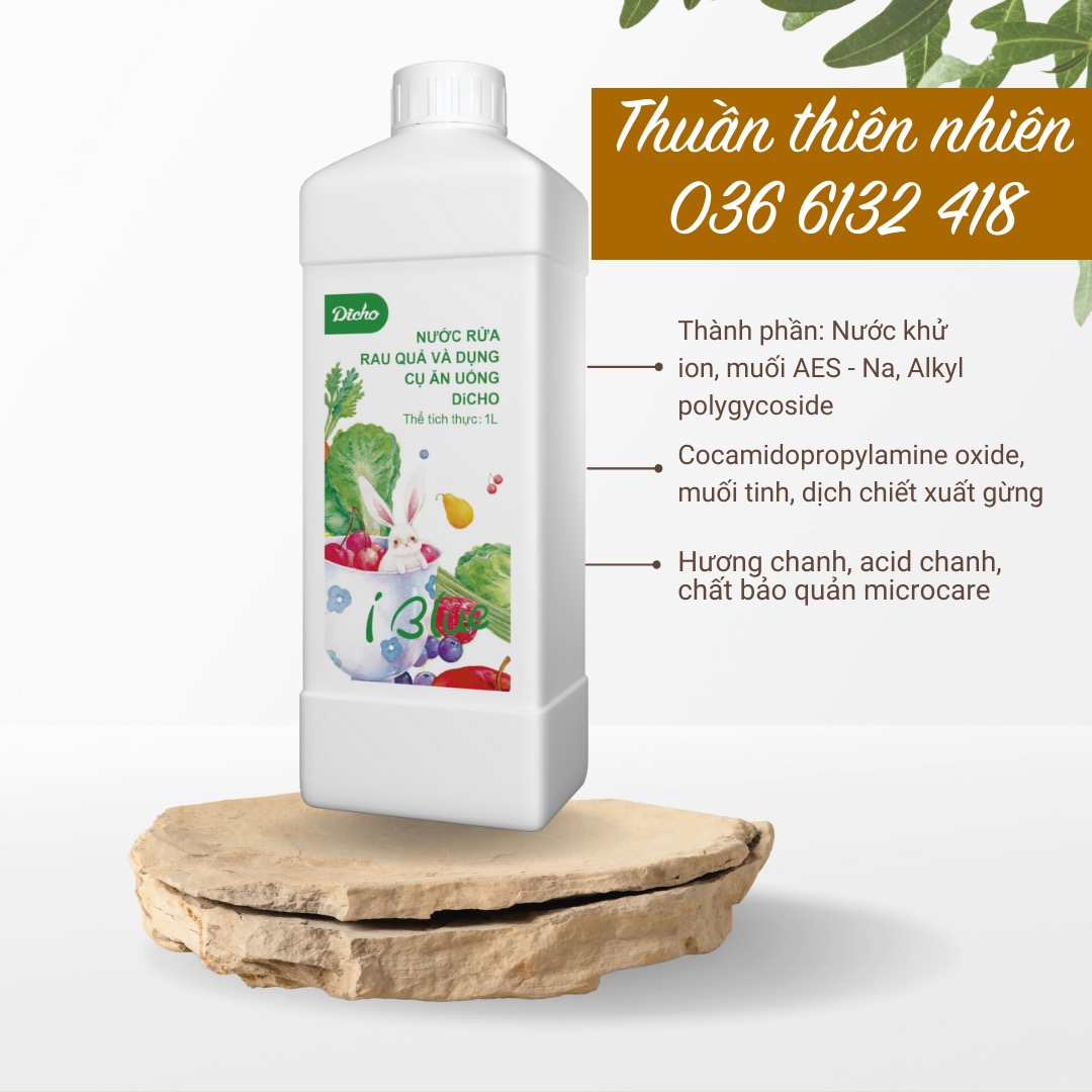 Nước rửa rau quả và dụng cụ ăn uống DiCHO thân thiện môi trường