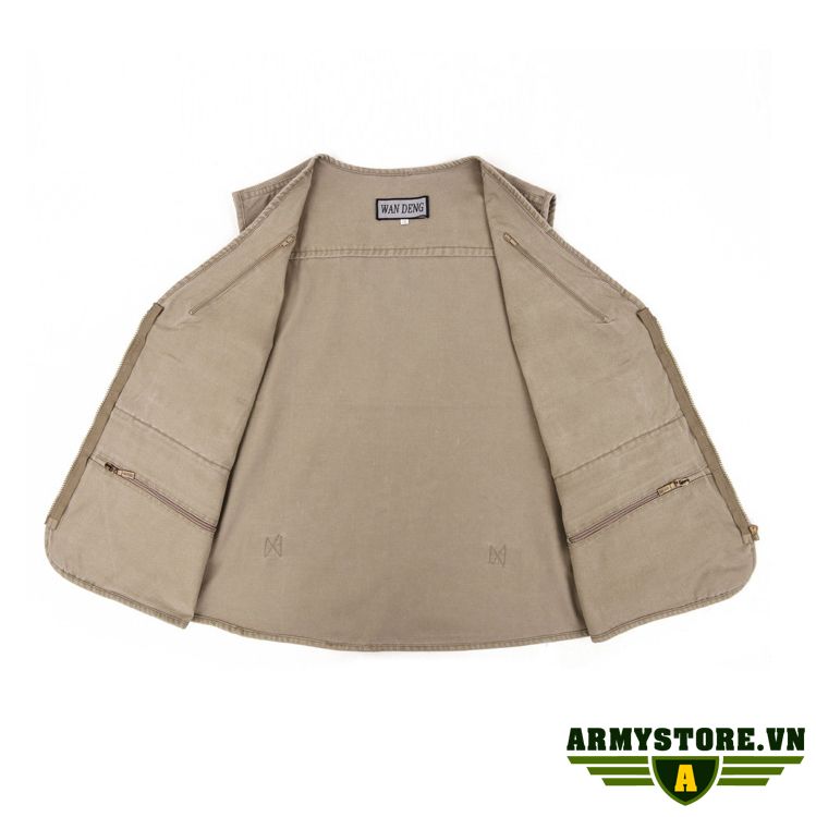 [HCM]Áo gile nam phong cách lính ARM-966 (Kaki)