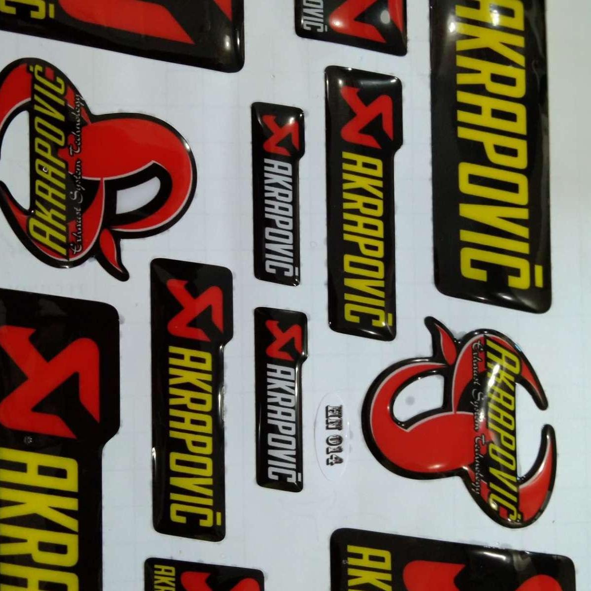 Tem decal nổi có in chữ AKRAPOVIC/ 1 tấm 210/297