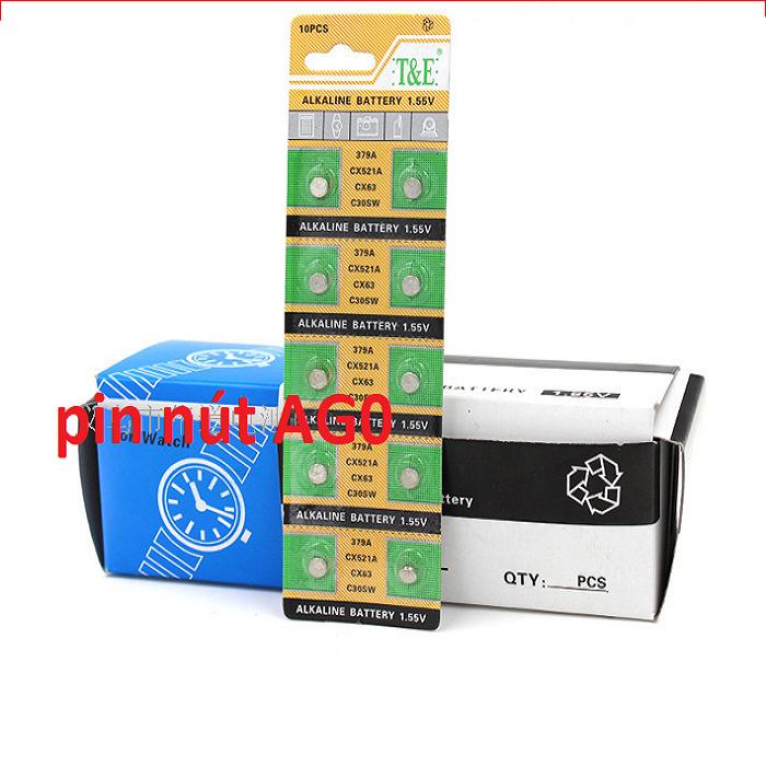 [HCM]vĩ 10 viên Pin nút AG0 T&E